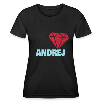 Gift for Andrej - Women's Functional T-Shirt - black - Front - AI Model Female 172 light (172cm)