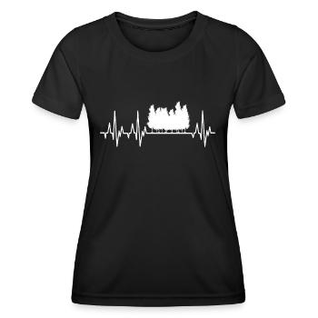 Wald Herzschlag Baum Geschenkidee - Frauen Funktions-T-Shirt - Schwarz - Vorne - AI Model Female 172 light (172cm)