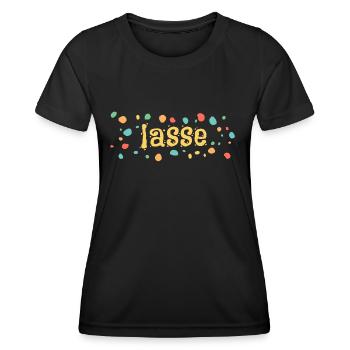 Kleckse lasse - Frauen Funktions-T-Shirt - Schwarz - Vorne - AI Model Female 172 light (172cm)