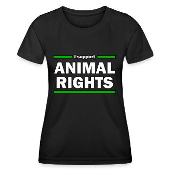 Je soutiens les droits des animaux - T-shirt sport Femme - noir - Devant - AI Model Female 172 light (172cm)
