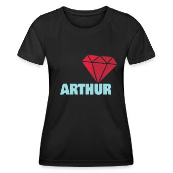Noble Arthur - T-shirt sport Femme - noir - Devant - AI Model Female 172 light (172cm)