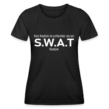 SWAT Kostüm - Verkleidung Gruppenkostüm Karneval - Frauen Funktions-T-Shirt - Schwarz - Vorne - AI Model Female 172 light (172cm)