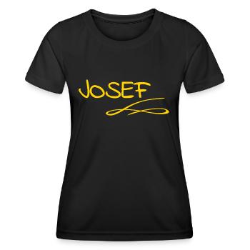First name Josef - Women's Functional T-Shirt - black - Front - AI Model Female 172 light (172cm)