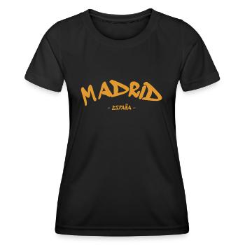 Madrid - Espagne - Espagne - Espagne - T-shirt sport Femme - noir - Devant - AI Model Female 172 light (172cm)