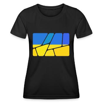 Cadeau pour l’Ukraine - T-shirt sport Femme - noir - Devant - AI Model Female 172 light (172cm)