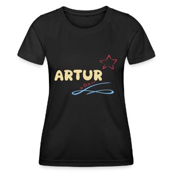 Cadeau pour Artur - T-shirt sport Femme - noir - Devant - AI Model Female 172 light (172cm)