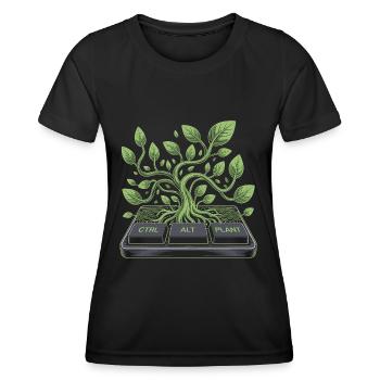ctrl alt plant Garten Design - Frauen Funktions-T-Shirt - Schwarz - Vorne - AI Model Female 172 light (172cm)