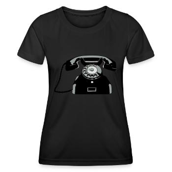 Oldschool Telefon - Frauen Funktions-T-Shirt - Schwarz - Vorne - AI Model Female 172 light (172cm)