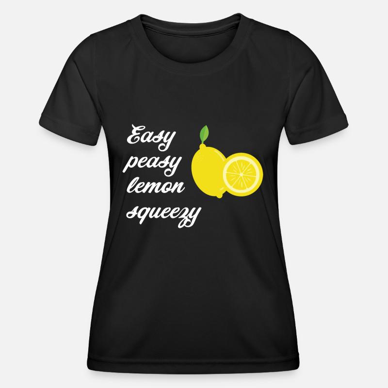 Lemons with saying Easy peasy lemon squeezy - Women's Functional T-Shirt - black