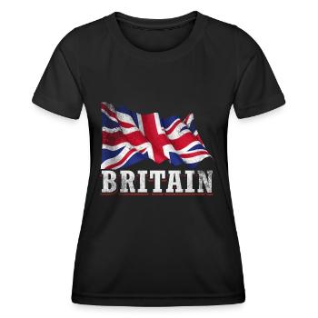 Royaume-Uni Royaume Uni Drapeau britannique - T-shirt sport Femme - noir - Devant - AI Model Female 172 light (172cm)