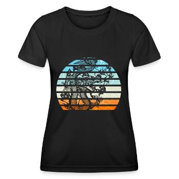 Dragon chinois - T-shirt sport Femme - noir - Devant - AI Model Female 172 light (172cm)
