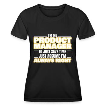 Awesome Product manager - T-shirt sport Femme - noir - Devant - AI Model Female 172 light (172cm)