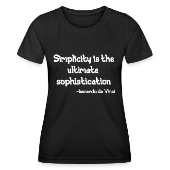 Leonardo Da Vinci La simplicité est le soph ultime - T-shirt sport Femme - noir - Devant - AI Model Female 172 light (172cm)