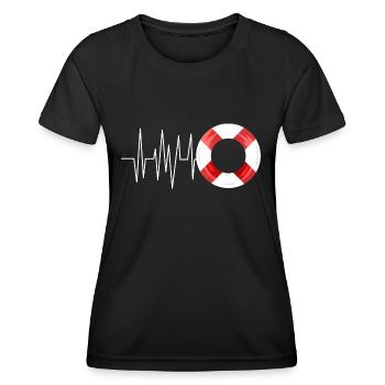 Lifeguard Heartbeat Lifebuoy - Women's Functional T-Shirt - black - Front - AI Model Female 172 light (172cm)