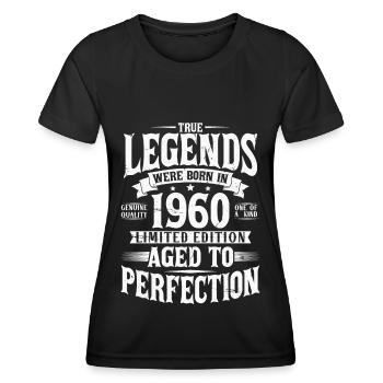 Année de naissance 1960 naissance Cadeau d’anniversaire - T-shirt sport Femme - noir - Devant - AI Model Female 172 light (172cm)