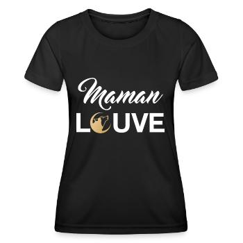 maman louve pleine lune 2 - T-shirt sport Femme - noir - Devant - AI Model Female 172 light (172cm)