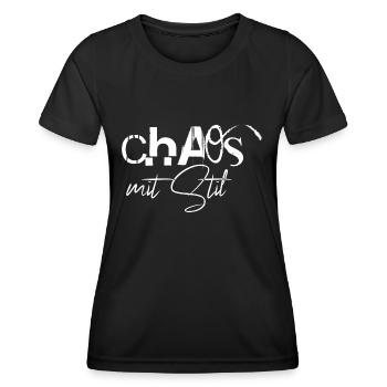 Chaos mit Stil - Frauen Funktions-T-Shirt - Schwarz - Vorne - AI Model Female 172 light (172cm)