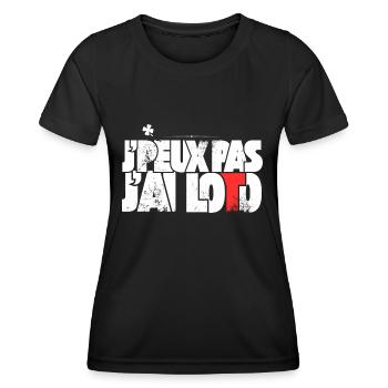 J peux pas j ai Loto - T-shirt sport Femme - noir - Devant - AI Model Female 172 light (172cm)
