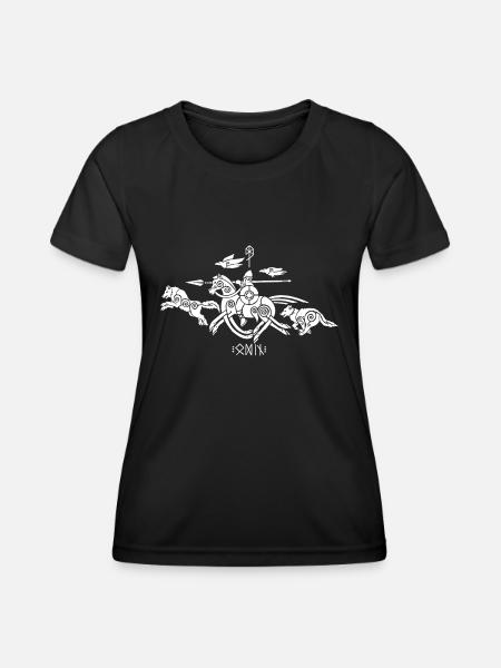 Odin Tiere - Frauen Funktions-T-Shirt - Schwarz