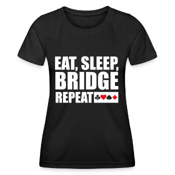 Bridge Eat Sleep Bridge Wiederholen - Frauen Funktions-T-Shirt - Schwarz - Vorne - AI Model Female 172 light (172cm)