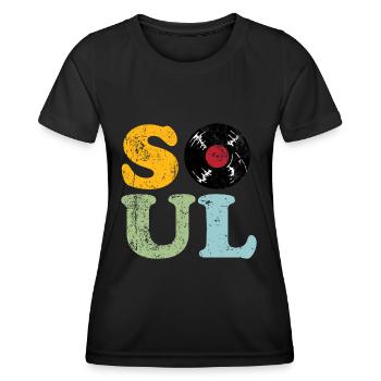 Soul Musique rétro - T-shirt sport Femme - noir - Devant - AI Model Female 172 light (172cm)
