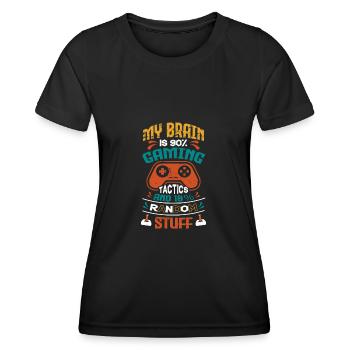 CERVEAU DE JOUEUR - T-shirt sport Femme - noir - Devant - AI Model Female 172 light (172cm)
