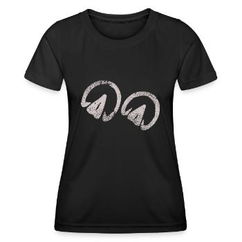 Barhuf Pferde Hufabdrücke Lustige Geschenkidee - Frauen Funktions-T-Shirt - Schwarz - Vorne - AI Model Female 172 light (172cm)