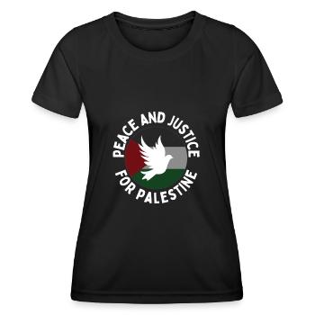 Palästinensische Leben Materie Frieden und Gerechtigkeit BLM Krieg - Frauen Funktions-T-Shirt - Schwarz - Vorne - AI Model Female 172 light (172cm)