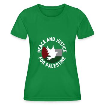 Palästinensische Leben Materie Frieden und Gerechtigkeit BLM Krieg - Frauen Funktions-T-Shirt - Kelly Green - Vorne - AI Model Female 172 dark (172cm)