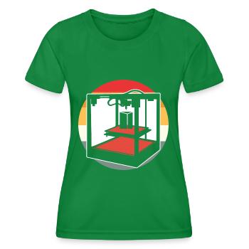 Retro 3D Drucker - Frauen Funktions-T-Shirt - Kelly Green - Vorne - AI Model Female 172 dark (172cm)