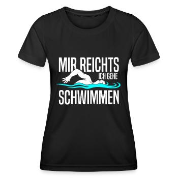 Mir reichts ich gehe Schwimmen Schwimmer - Frauen Funktions-T-Shirt - Schwarz - Vorne - AI Model Female 172 light (172cm)