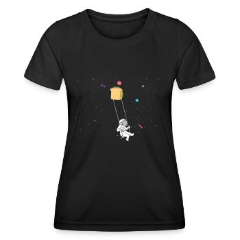 Astronaut Sandwich Love Astronomy Sandwich - Women's Functional T-Shirt - black - Front - AI Model Female 172 light (172cm)