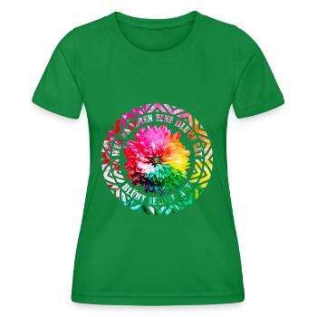 Wer anderen eine Blume sät, blüht selber auf! - Frauen Funktions-T-Shirt - Kelly Green - Vorne - AI Model Female 172 dark (172cm)
