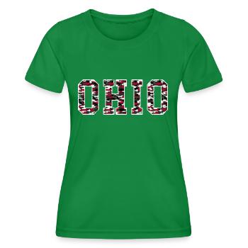 Ohio camoflague - Women's Functional T-Shirt - kelly green - Front - AI Model Female 172 dark (172cm)