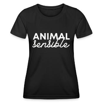 Animal sensible - hypersensibilité - T-shirt sport Femme - noir - Devant - AI Model Female 172 light (172cm)