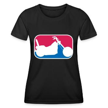 Chopper american Motorrad Highway Biker Geschenk - Frauen Funktions-T-Shirt - Schwarz - Vorne - AI Model Female 172 light (172cm)