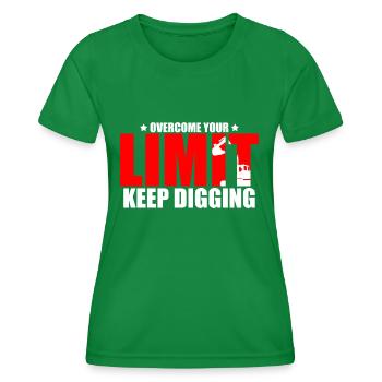 Pelle de sable pour opérateur Bach - T-shirt sport Femme - vert - Devant - AI Model Female 172 dark (172cm)