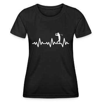 Golfer Heartbeat Heartbeat Cool T-Shirt - Women's Functional T-Shirt - black - Front - AI Model Female 172 light (172cm)