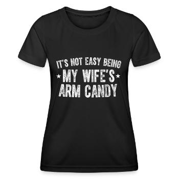 Ce n’est pas facile d’être le mari bonbon de bras de ma femme - T-shirt sport Femme - noir - Devant - AI Model Female 172 light (172cm)