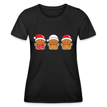 Lebkuchenmann - Frauen Funktions-T-Shirt - Schwarz - Vorne - AI Model Female 172 light (172cm)