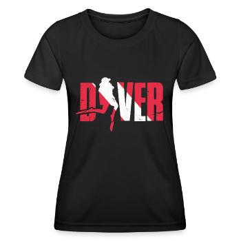Diver Underwater Exploration Deep Dive Diving - Frauen Funktions-T-Shirt - Schwarz - Vorne - AI Model Female 172 light (172cm)