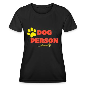 Chien Personne - T-shirt sport Femme - noir - Devant - AI Model Female 172 light (172cm)