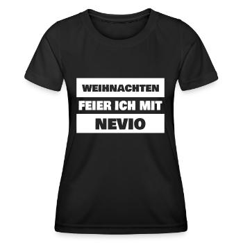 Prénom Nevio - T-shirt sport Femme - noir - Devant - AI Model Female 172 light (172cm)
