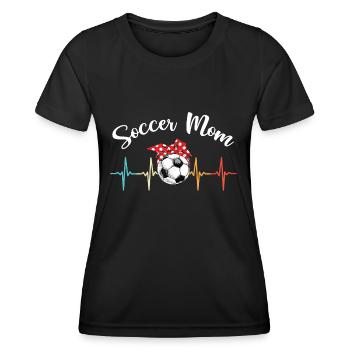 Mama Soccer Stuff Moms Player Heratbeat Soccer Mom - Frauen Funktions-T-Shirt - Schwarz - Vorne - AI Model Female 172 light (172cm)
