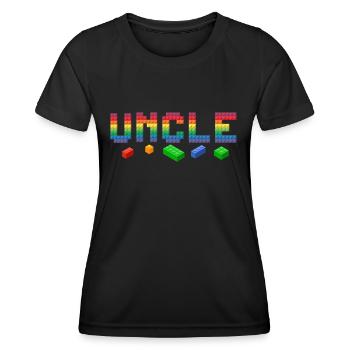 Onkel Baumeister Bausteine Blöcke Familie - Frauen Funktions-T-Shirt - Schwarz - Vorne - AI Model Female 172 light (172cm)
