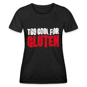 Too Cool For Gluten - Funny Celiac Design - Women's Functional T-Shirt - black - Front - AI Model Female 172 light (172cm)