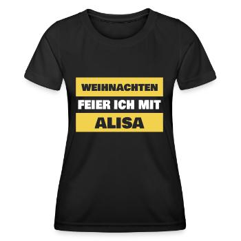 Alisa - Frauen Funktions-T-Shirt - Schwarz - Vorne - AI Model Female 172 light (172cm)