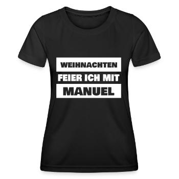 Manuel - T-shirt sport Femme - noir - Devant - AI Model Female 172 light (172cm)