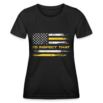 J’inspecterais cette frontière des gardes-frontières du drapeau américain - T-shirt sport Femme - noir - Devant - AI Model Female 172 light (172cm)