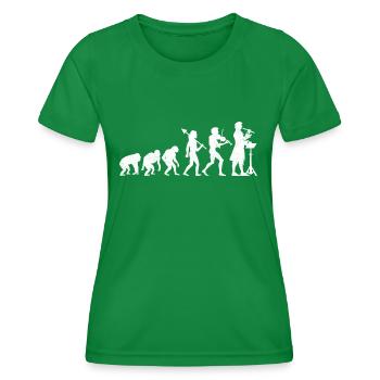 Evolution Music Teacher Music Class Musician - Women's Functional T-Shirt - kelly green - Front - AI Model Female 172 dark (172cm)